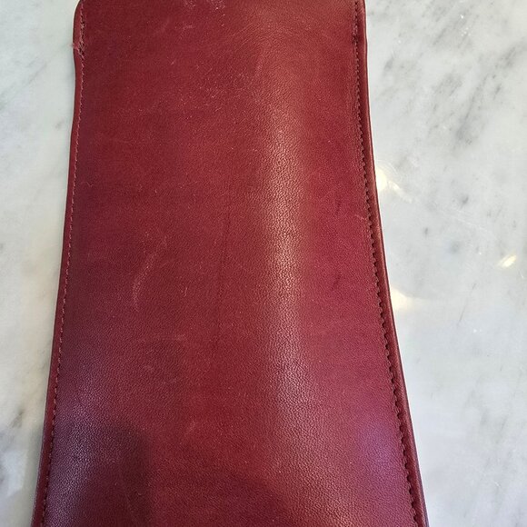 Vintage Coach Red/Black Leather Eyeglass Soft Case - Picture 1 of 4